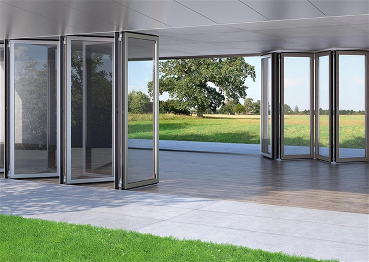 Customized villa patio American style aluminum folding glass doors