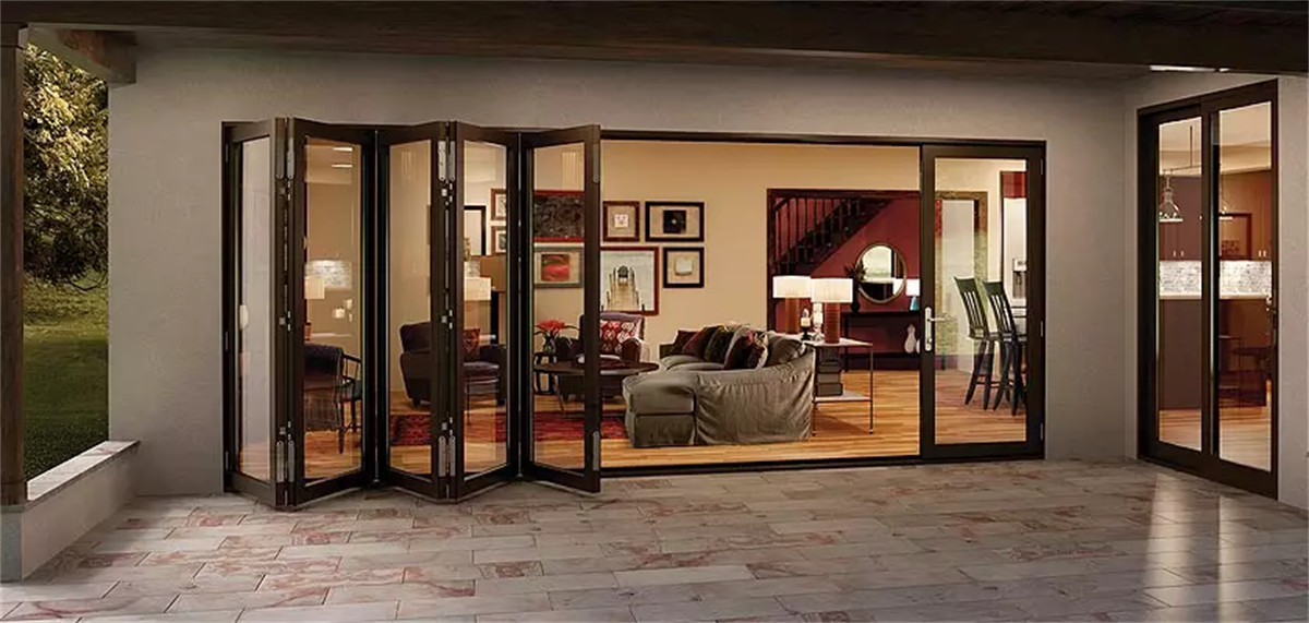 Custom villa balcony aluminum alloy soundproof glass folding doors