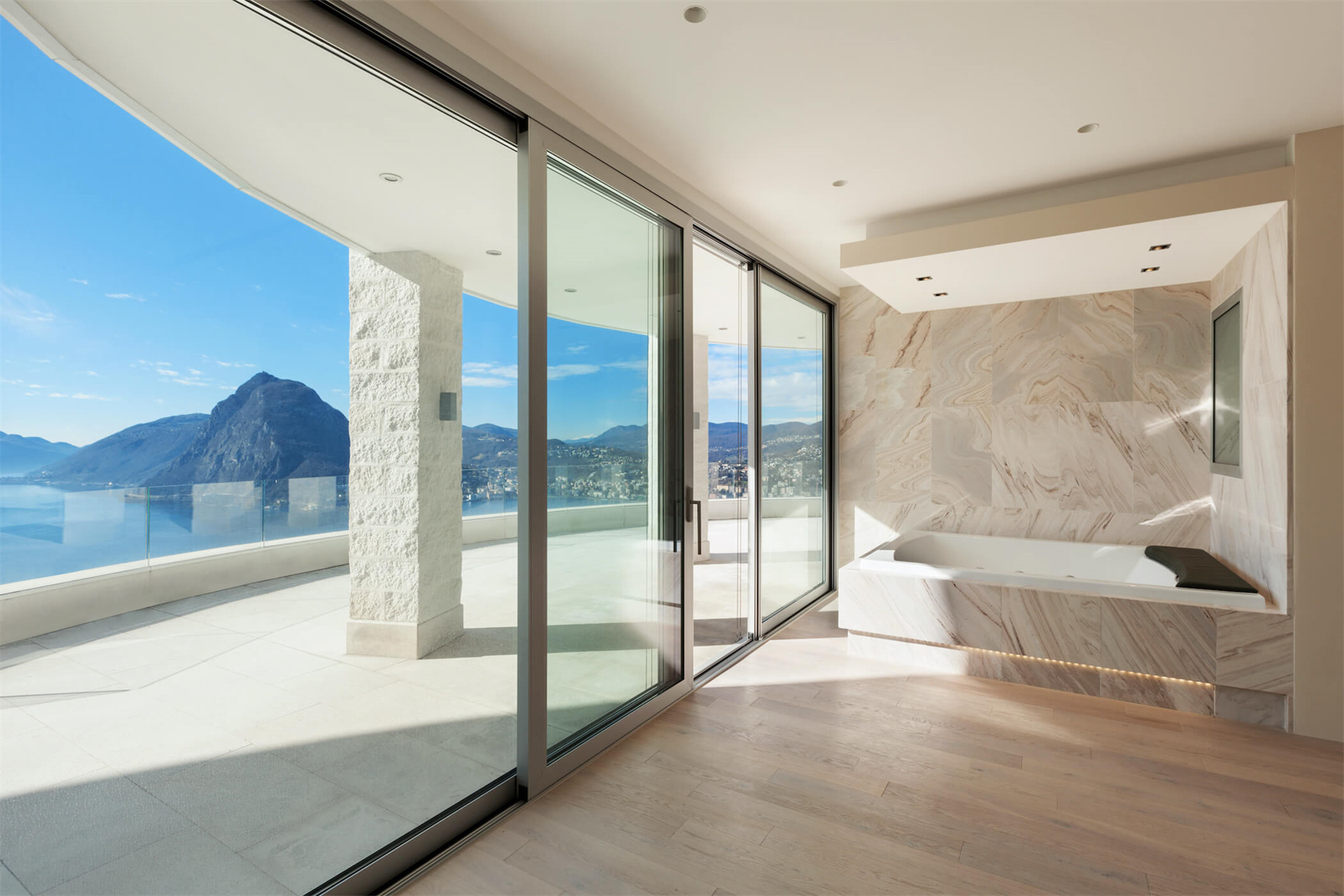 Modern style high quality villa balcony outdoor double glass security sliding door