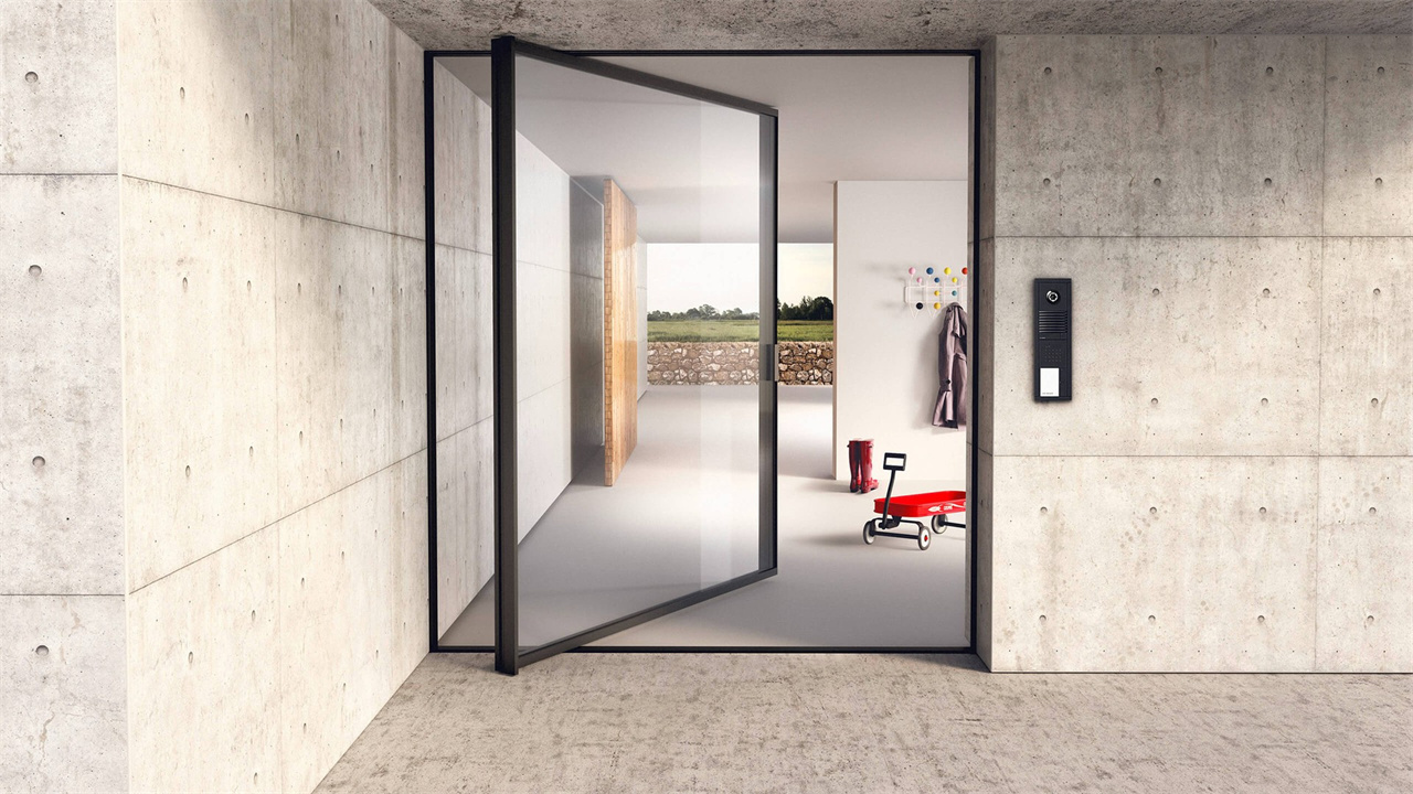 Villa popular style double glass soundproof aluminium modern pivot entry doors