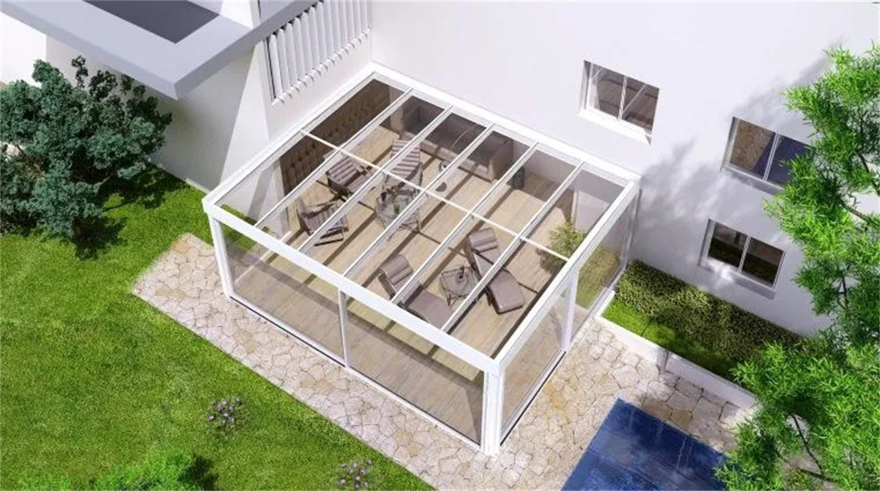 Custom made high quality villa outdoor patio aluminium pyramid shaped luxury small glass house