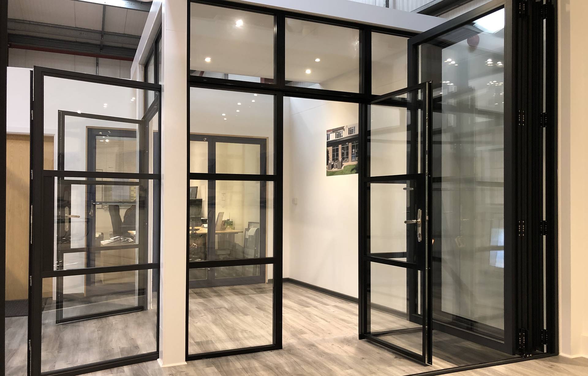 Popular style aluminium frame tempered glass casement patio doors for house