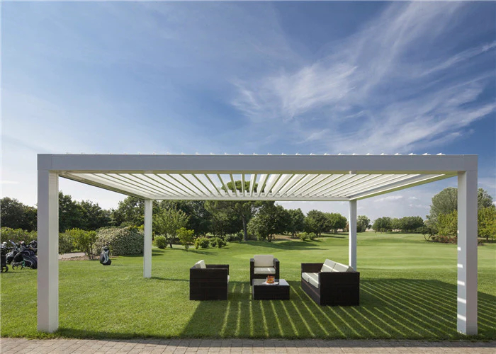 Popular design modern style villa outdoor aluminium pergola with waterproof louvered roof