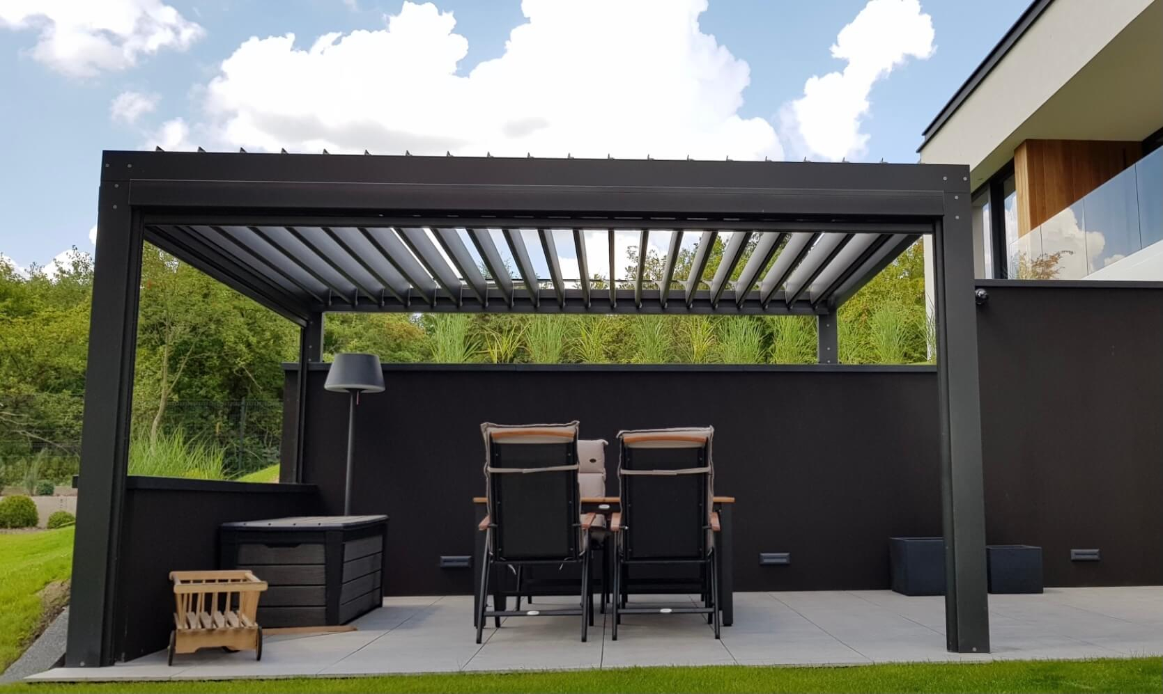 New design aluminium pavilion villa garden terrace aluminium gazebos with waterproof louvered roof