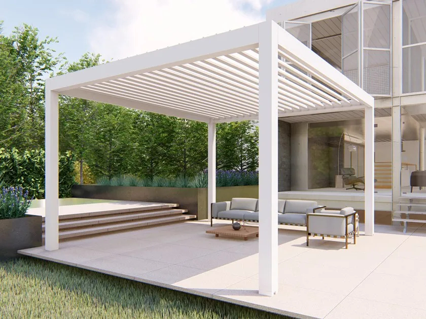 Modern design outdoor gazebo villa outdoor backyard aluminium smart pergola