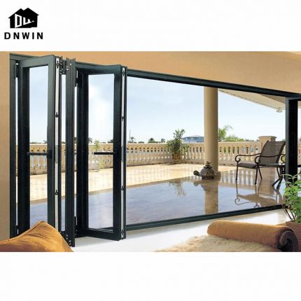 Custom European Style Villa Modern Design Patio Aluminum Tempered Glass Folding Doors
