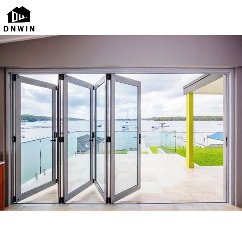 Custom European Style Villa Modern Design Patio Aluminum Tempered Glass Folding Doors