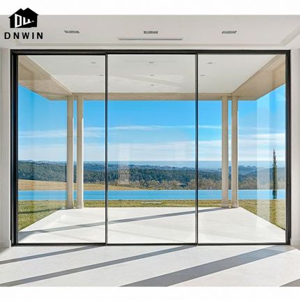 Factory Customize Villa Entrance Aluminium Tempered Glass French Sliding Doors