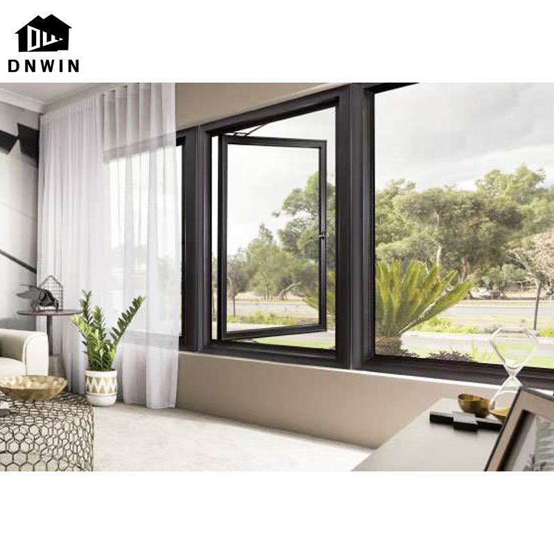 Hurricane Proof Aluminium Double Glazing Casement Window for Apartment and Villa