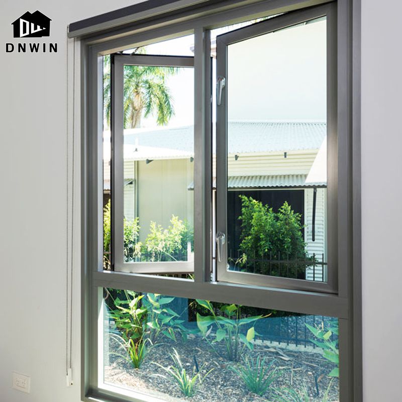 Latest Design Minimalism Style Villa Living Room Aluminium Double Glass Casement Window