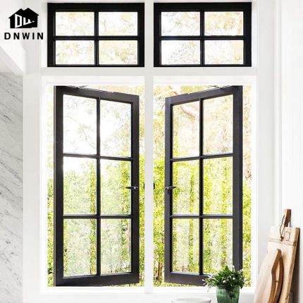 Latest Design Minimalism Style Villa Living Room Aluminium Double Glass Casement Window