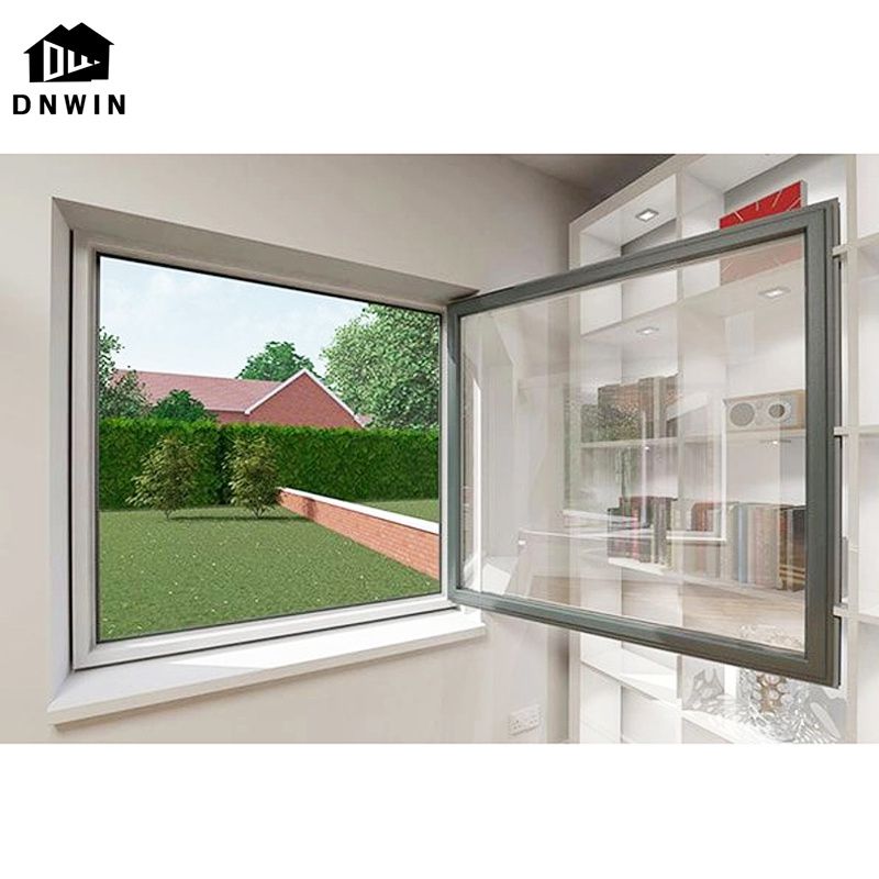 American Style Villa Modern Aluminium Slim Frame Tempered Glass Tilt and Turn Window