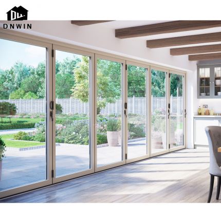 American style modern design villa outdoor patio aluminum alloy low-e glass bi folding door