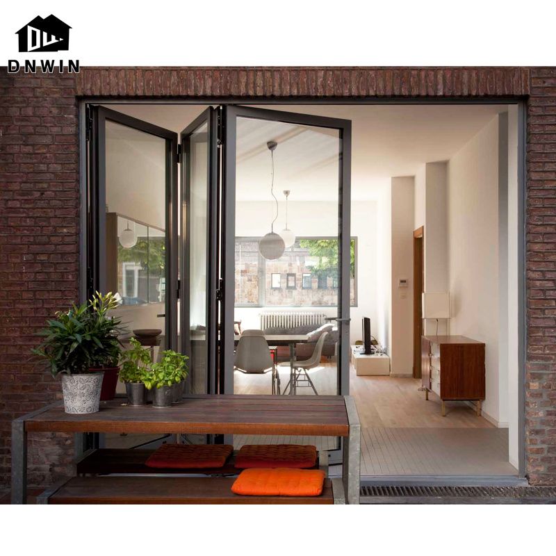 tempered glass fold door