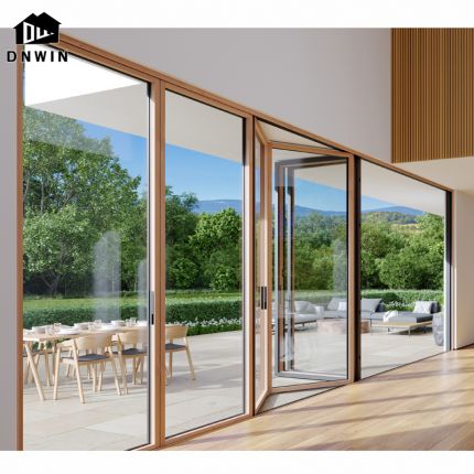 Villa morden design glass door double glass waterproof new type of folding doors