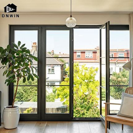 Popular design villa aluminum alloy tempered glass soundproof casement door