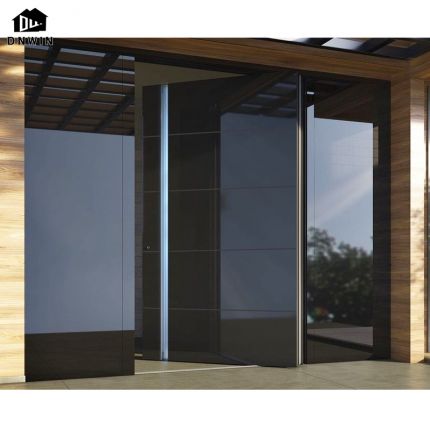 Factory custom made high quality villa aluminium modern burglar proof pivot entry doors