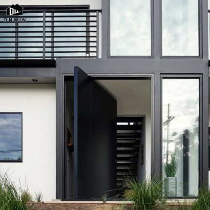 Modern new design high quality residential house black aluminium exterior luxury pivot door