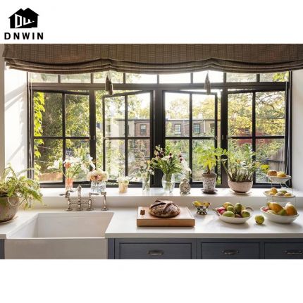 High quality villa American style exterior tempered glass insulated casement window