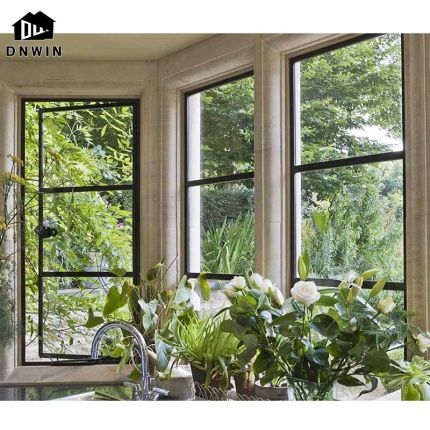 New style high end tempered glass soundproof aluminum casement swing glass window for home