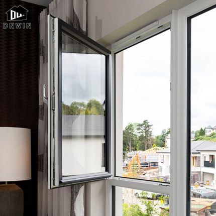 Modern design high end aluminium double glass metal large tilt and turn window for villa