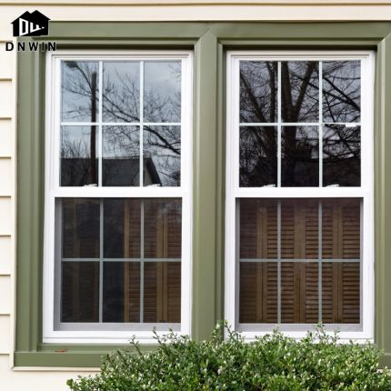 High end modern design villa aluminium insulated double hung double pane windows grills