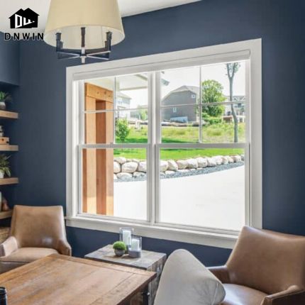 Latest design high quality villa aluminium American windows double hung double pane window grills