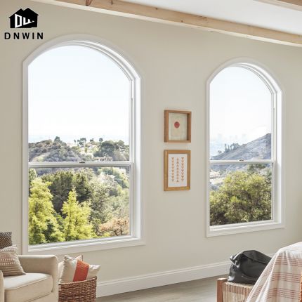 Villa aluminium tempered glass American insulated single and double hung windows