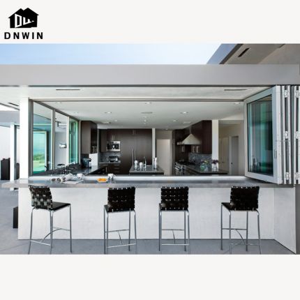 Villa high quality tempered glass soundproof aluminium modern simple folding window