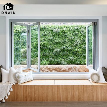 New style high end villa double glass hurricane proof aluminium simple folding window