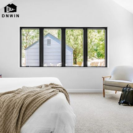 Villa high quality soundproof bedroom black aluminium sliding window