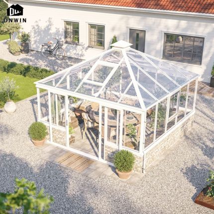 Custom made high quality villa outdoor patio aluminium pyramid shaped luxury small glass house