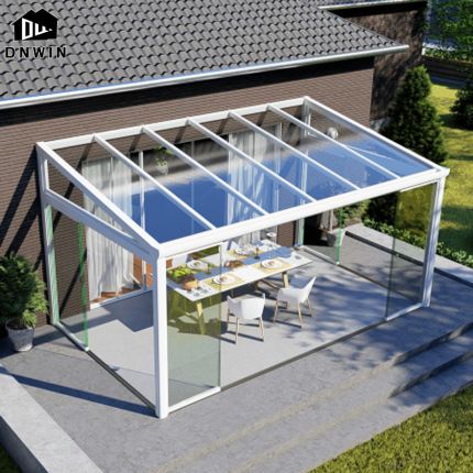 Latest design factory customized villa aluminium frame tempered glass terrace sunroom