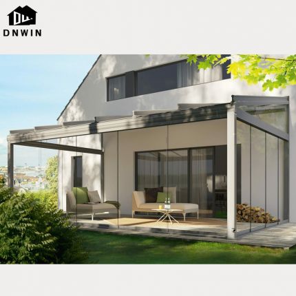 Modern new design villa backyard tempered glass soundproof aluminium glass house